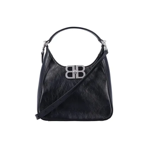 Balenciaga BB SOFT Lambskin Хобо Сумка Сумка Маленькая Женская Черная