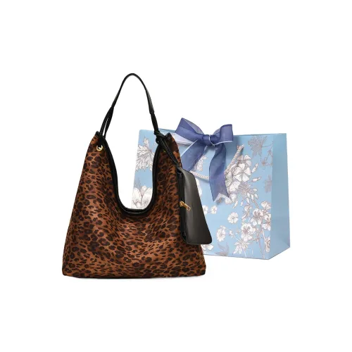 REDOO ПУ (полиуретан) Тоут Сумка Сумка через плечо Стандартная Женская Леопардовый принт Кофейный Черный с леопардовым принтом