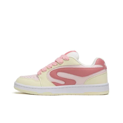 SINPERCO Slip-resistant Abrasion-resistant Low-top Skateboarding Shoes Women's Strawberry Pink SINPERCO Противоскользящие Износостойкие Низкие Кроссовки для Скейтбординга Женские Клубнично-Розовые
