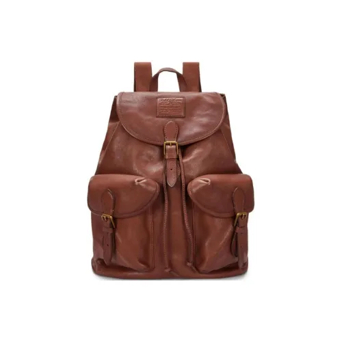 Polo Ralph Lauren Кожа Рюкзак Большой Мужской Chocolates Коричневый
