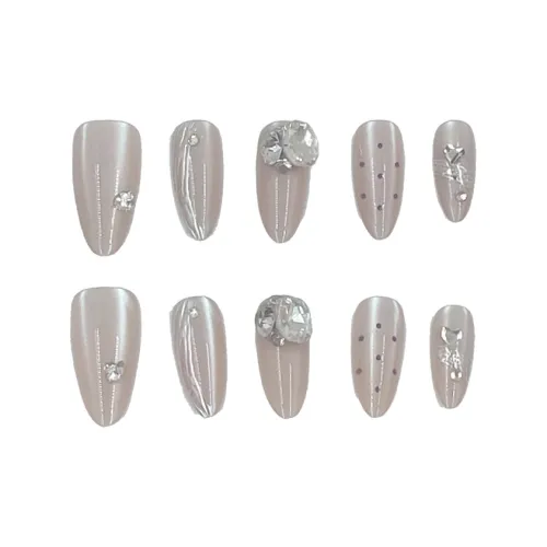 MAXFINE Оригинальный Ручной Рисунок Легкий Технология Позолоченный Гороховый узор False Nail Длинный