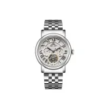 YB14137G2 Серебристо-черный Роман, Стальной браслет (Фирменная черная коробка)