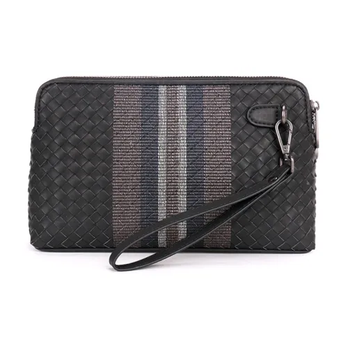 ROSEROOEN Клатч из коровьей кожи большой мужской черный