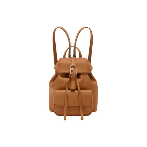 Furla Телячья кожа Рюкзак Мини Женские Коньячный цвет Коричневый