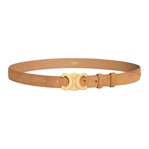 CELINE Телячья кожа Кожаные ремни Женские Использованные Золото Ширина 2,5 см