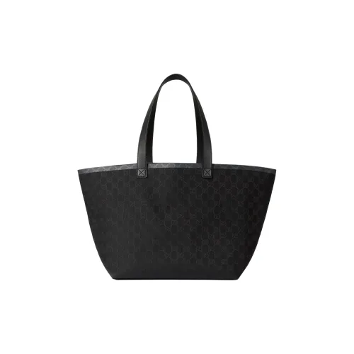 GUCCI Totissima Холст Тоут Сумка Сумка для покупок Холст Сумка Сумка через плечо Сумка среднего размера Женская Черная