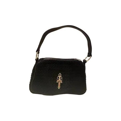 Chrome Hearts Кашемир Курица Китайская медная монета Сумка Сумка Сумка через плечо Женская Черная