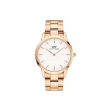 Белый циферблат - розовое золото, ремешок