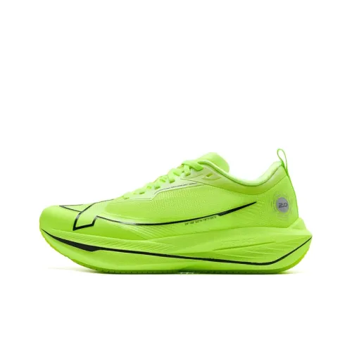 XTEP Van Pis Moldeered 2nd Generation Беговые кроссовки Низкий топ Флуоресцентный Лаймово-зеленый Черный Мужской