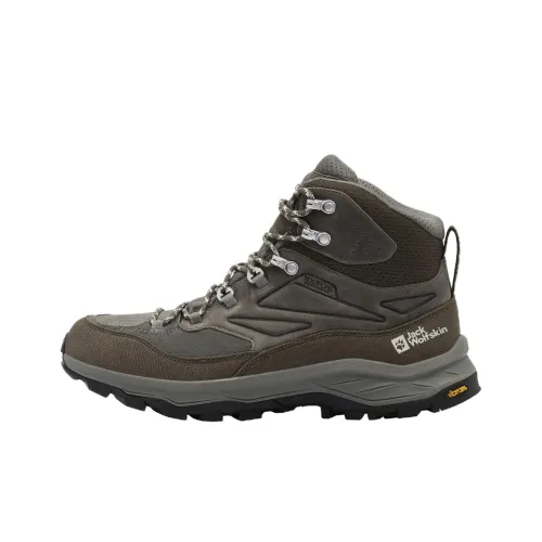 JACK WOLFSKIN Альпинистские и туристические ботинки MID Топ Темно-коричневый Мужской