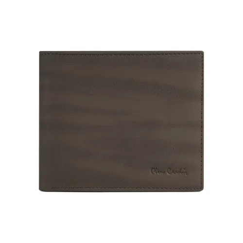 PIERRE CARDIN Кошелек из крупнозернистой текстуры коровьей кожи мужской кофейный