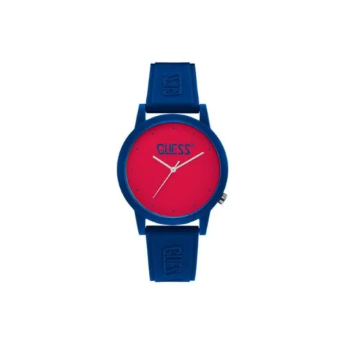 GUESS Наручные часы Кварцевый механизм Резиновый ремешок 42 мм Красный циферблат Мужские часы