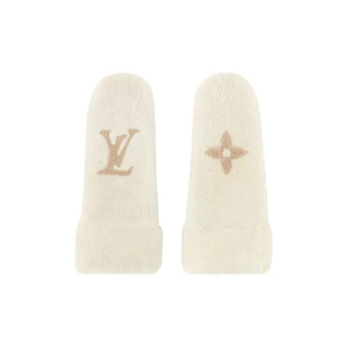 LOUIS VUITTON Шерстяные трикотажные перчатки Женские Светлый умбра