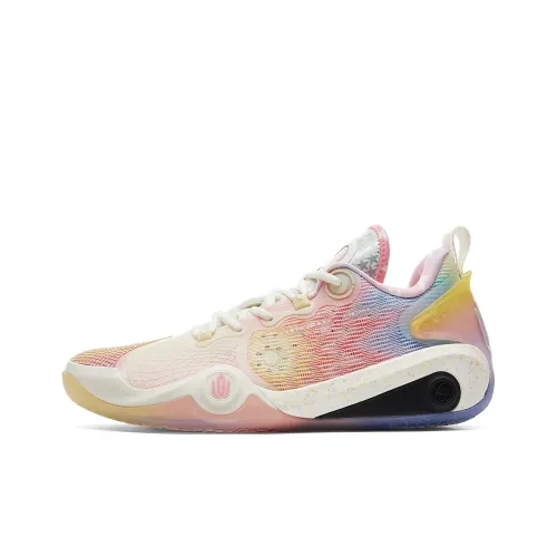 PEAK Andrew Wiggins AW3 Противоскользящие Устойчивые к истиранию Низкие Баскетбольные Кроссовки Мужские Розовые Светло-Желтые