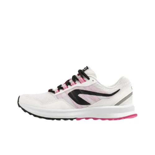 DECATHLON Амортизация Устойчивый к истиранию Дышащий Низкий Верх Беговые кроссовки Женские Белые Розовые