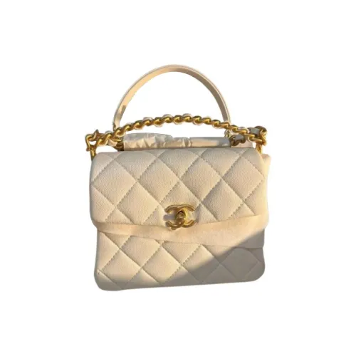 CHANEL Lambskin Flap Bag Crossbody Bag Shoulder Bag Mini Women's White