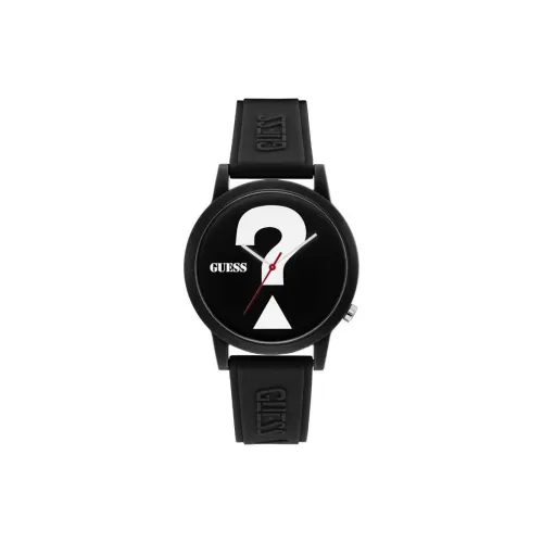 GUESS Women's Watch Кварцевый механизм Резиновый ремешок 42 мм Черный циферблат