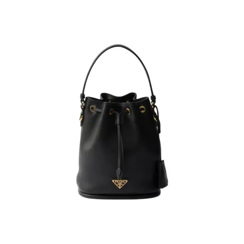PRADA Кожа Сумка-ведро Сумка через плечо Сумка мини Женская Черная