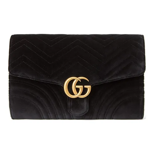GUCCI GG Marmont Quilted Бархат Клатч Женский Черный