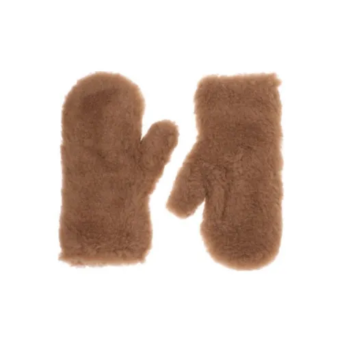 MaxMara Вязаные перчатки из альпаки шерсти и шелка женские цвет хаки