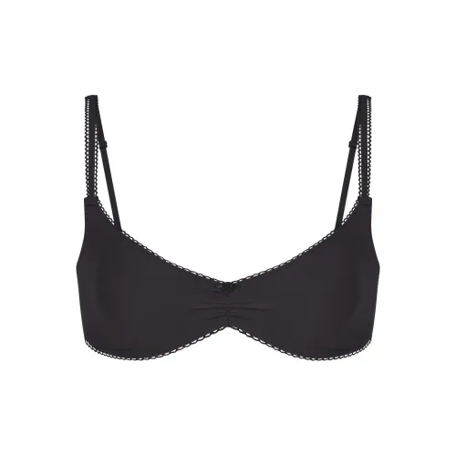 SKIMS FW24 Подходит всем PICOT Комбинированный SKIMPY Scoop Бюстгальтер Женский 1 упаковка Оникс Оникс