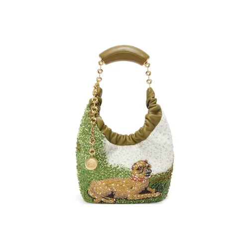 LOEWE Бусины Кожа Сумка через плечо Сумка Мини Женская Оливковая