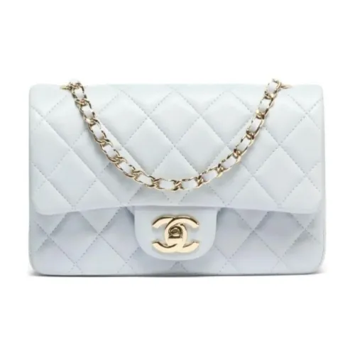 CHANEL Sheepskin Crossbody Bag Shoulder Bag Mini Women's Light Blue CHANEL Овчина Сумка через плечо Сумка на плечо Мини Женский Светло-синий