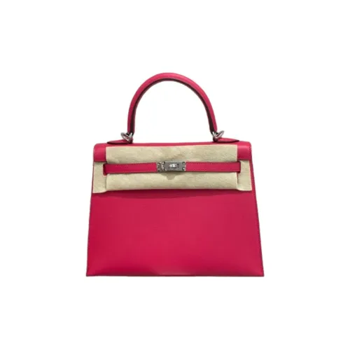 HERMES Kelly Mademe Коровья кожа Сумка Kelly Сумка через плечо Сумка Женская I6 Розовый Extreme Розовый