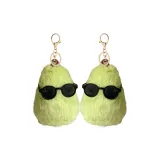 Два стиля солнцезащитных очков с маленькой зеленой подвеской в форме груш