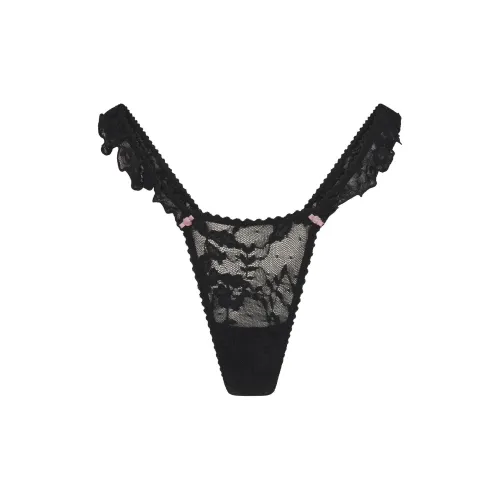 SKIMS FW24 Эластичный Кружево Бабочка Стринг Трусы Женские 1 Пачка Onyx Onyx