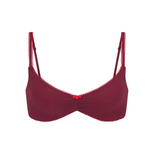 SKIMS FW24 Подходит всем PICOT Комбинированный SKIMPY Scoop Бюстгальтер Женский 1 упаковка Вино Виноградный фиолетовый