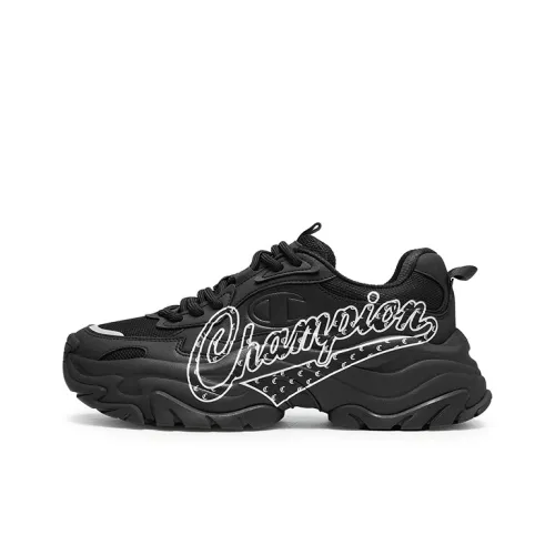 Champion Thousand Layer Обувь Низкий Топ Толстая Подошва Кроссовки Женские Черный Серебряный Белый