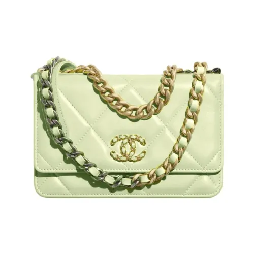 CHANEL 19BagWOC Овчина Сумка через плечо Женская Авокадо Зеленый