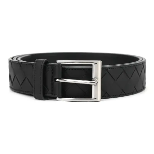 Bottega Veneta Sheepskin Leather Belts Men's Black Width 3,5cm Bottega Veneta Овчина Кожаные ремни Мужской Черный Ширина 3,5 см