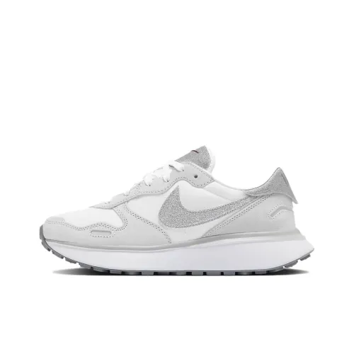 Nike Phoenix Waffle Slip Resistant Abrasion Resistant Низкий Топ Повседневные Беговые кроссовки Женские Серебряный Белый