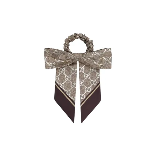 GUCCI Шелковые резинки для волос Женские Коричневые