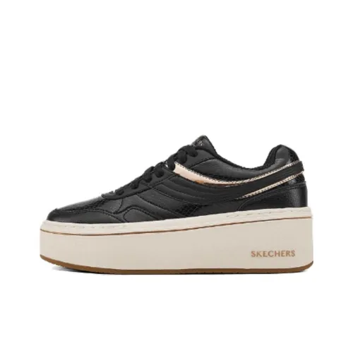Skechers Court Classics Low Топ Скейтборд Кроссовки Женские Черный Золото