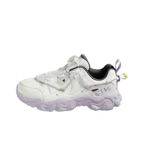 FILA KIDS BOA Slip-resistant Abrasion-resistant Low Top Детская беговая обувь Белый Фиолетовый Подростки