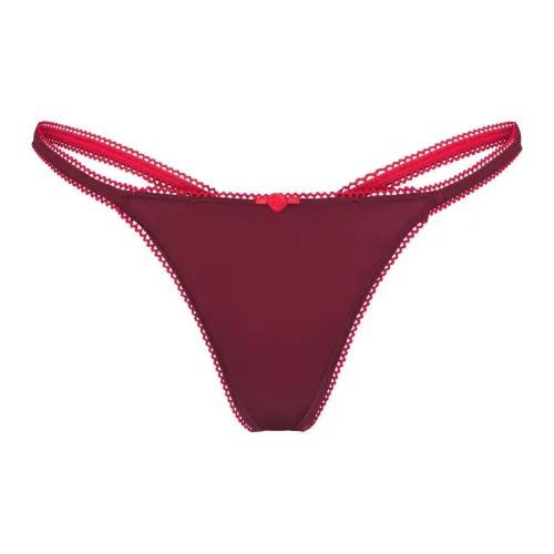 SKIMS FW24 Подходит всем PICOT Комбинированный STRING Стринг Трусы Женские 1 упаковка Вино Виноградный фиолетовый