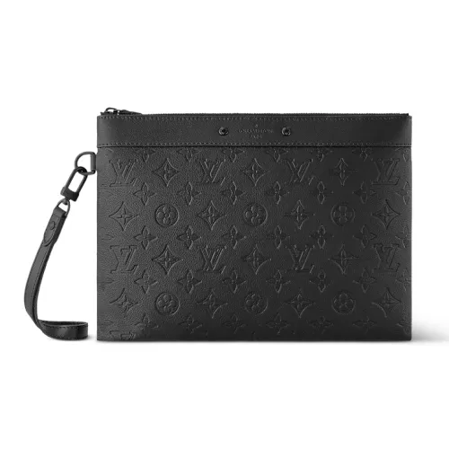 LOUIS VUITTON Кожаный клатч из коровьей кожи обычный мужской черный