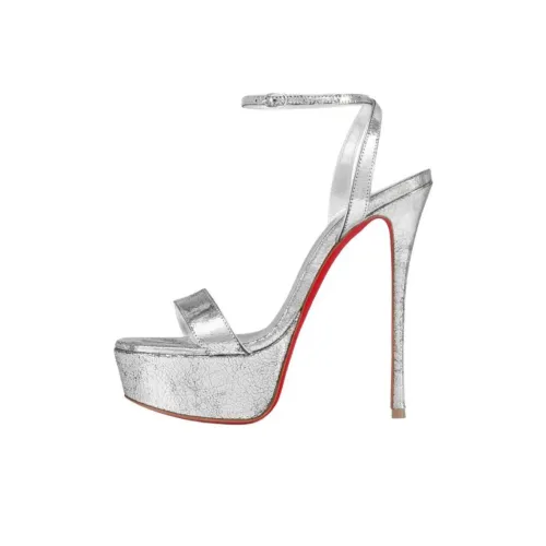 CL Loubi Queen One Sandals Strap 15cm Women's Silver