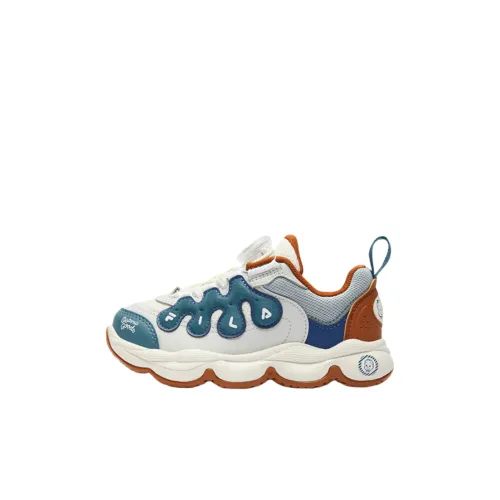 FILA KIDS BOA Детские баскетбольные кроссовки Low Топ Fragrant Белоснежка/Эгейское море Синий Для дошкольников