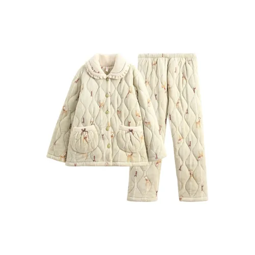 FENTENG Пижамный комплект женский фруктовый зеленый