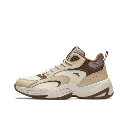 ANTA Through Slip-Resistant Thermal Low-Top Casual Men's Beige Brown ANTA Through Противоскользящий Термический Низкий Топ Повседневный Мужской Бежевый Коричневый