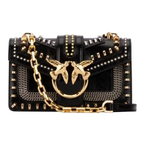 PINKO Кожа Swallow Сумка Сумка через плечо Мини Женская Черная