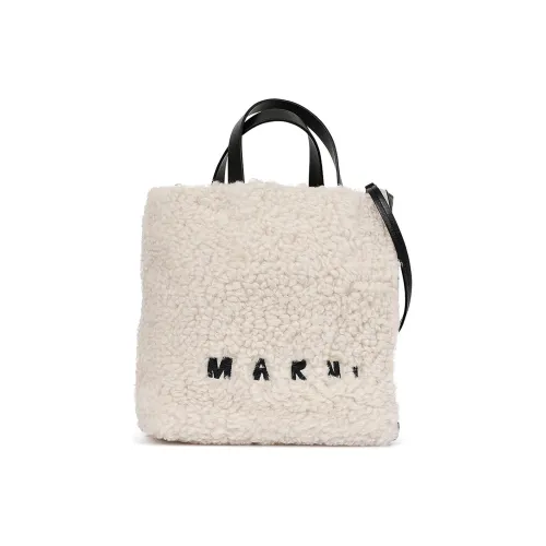 MARNI Museo Овечья шкура Сумка Маленькая Женская Белая и Черная
