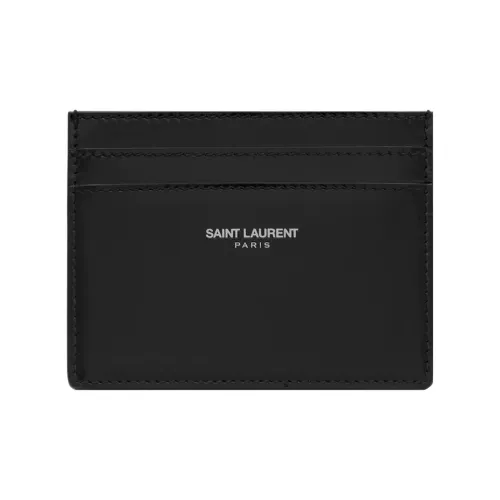 SAINT LAURENT Держатель для карт из телячьей кожи Мужской Черный