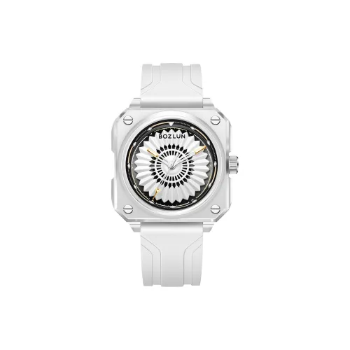 BOZLUN Кварцевый механизм силиконовый ремешок унисекс золотой циферблат
