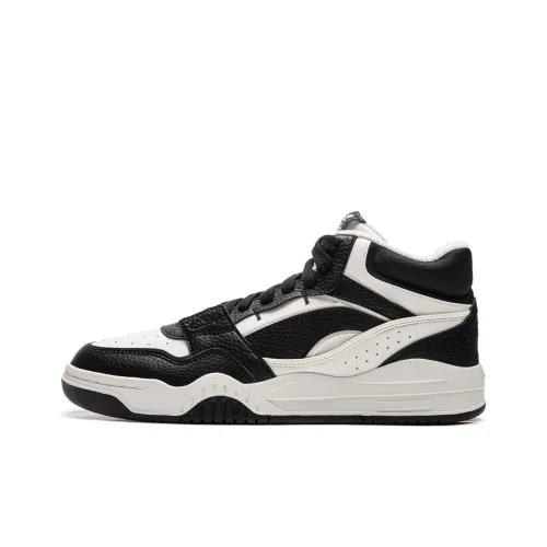 LINING Moonlight White HI Скейтборд Кроссовки MID Топ Черный/Туманно-Белый Унисекс