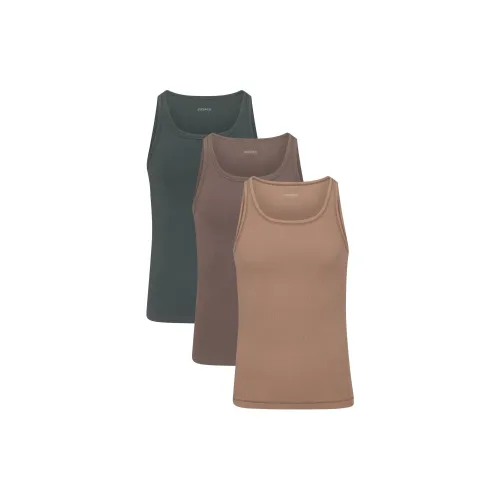 SKIMS FW24 Хлопок MENS RIB TANK 3 шт Майка Мужская 3 шт Глубокое море MULTI Глубокое море MULTI Цвет